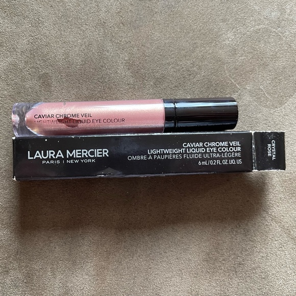 Laura Mercier Caviar Chrome Veil Liquid Eyeshadow Color Crystal Rose - Picture 5 of 13